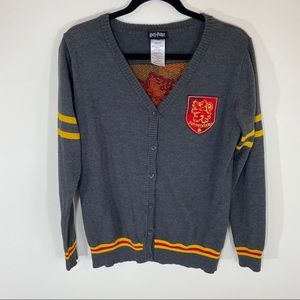Harry Potter Gryffindor Gray Button Down Cardigan